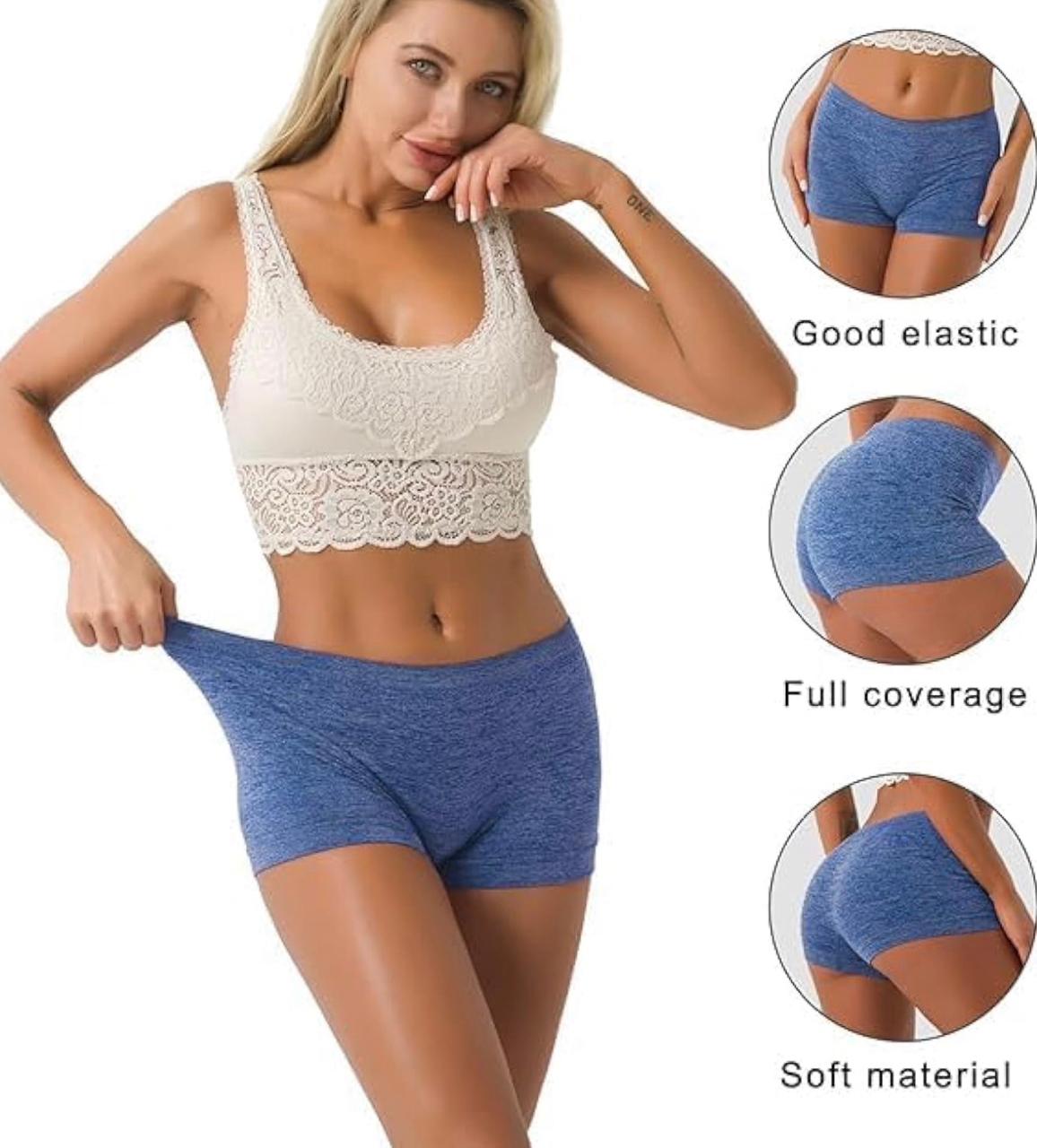 Women’s Cotton Boyshort Panties – Pack of 3 | Soft, Stretchable, Seamless Underwear with Full Coverage | Breathable, No-Panty-Line Everyday Comfort