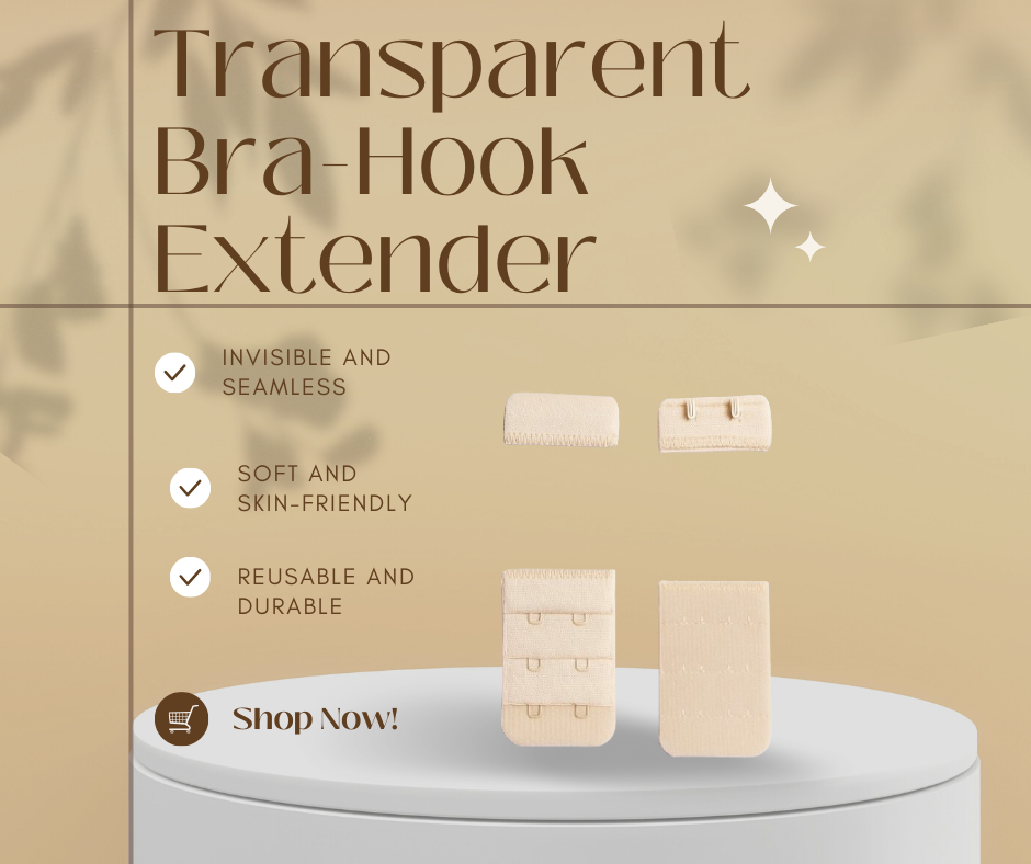 Pack of 6 Transparent Bra Hook Extenders for Women – Adjustable 2 Hook & 3 Hook Strap Extensions – Comfortable & Invisible Fit