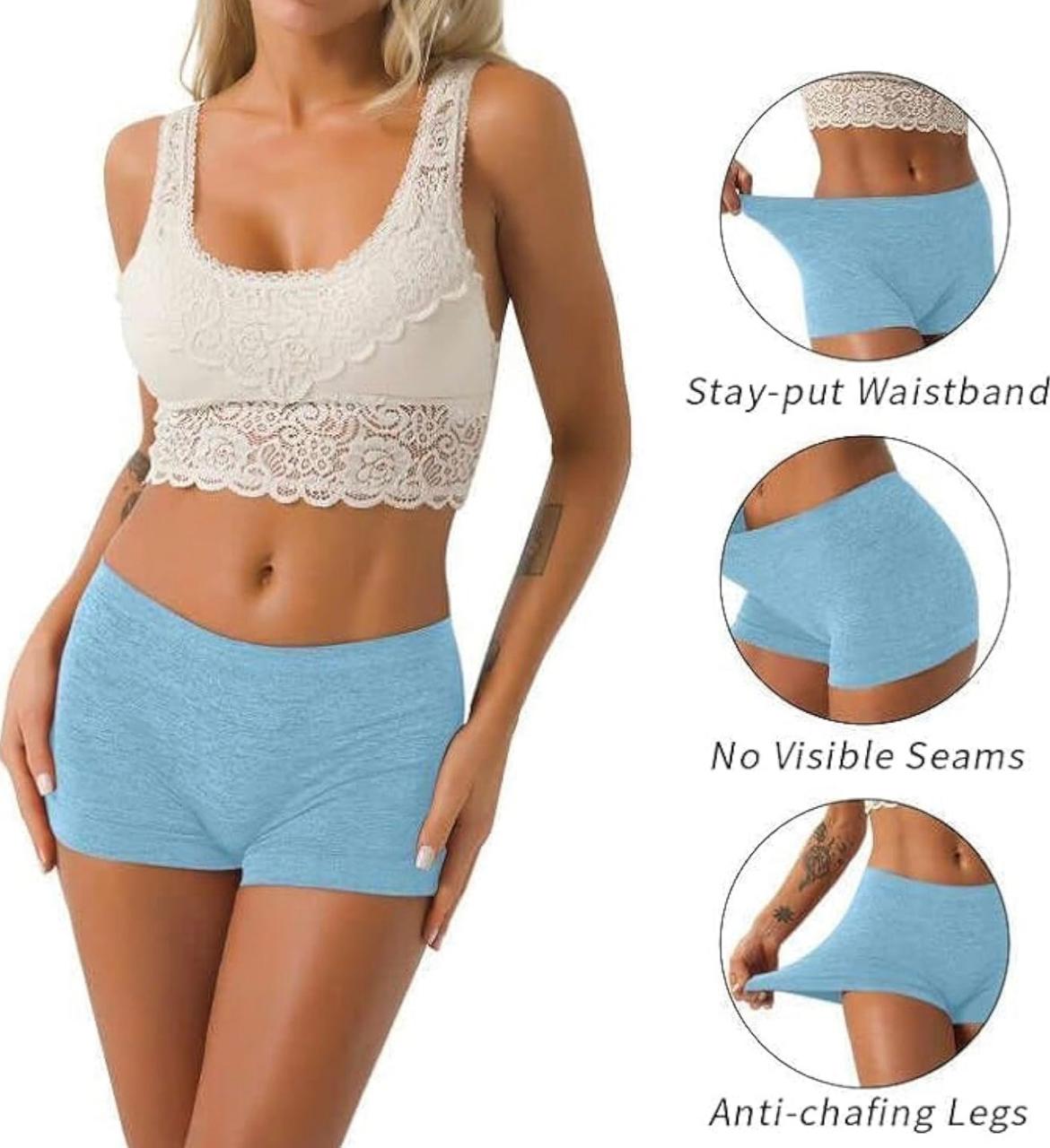 Women’s Cotton Boyshort Panties – Pack of 3 | Soft, Stretchable, Seamless Underwear with Full Coverage | Breathable, No-Panty-Line Everyday Comfort